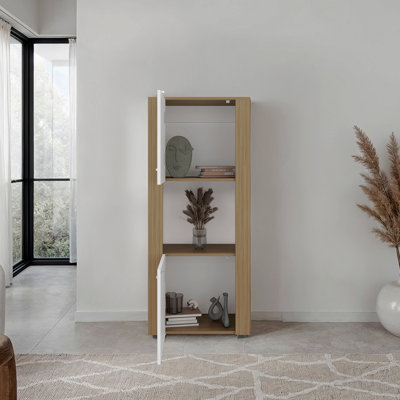 Natural Oak Vertical Storage Cabinet