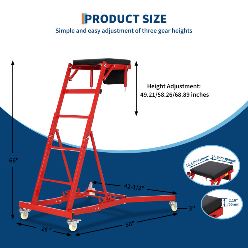 52.7cm W Steel Top Workbench, Red