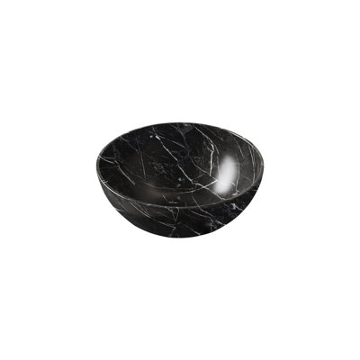 Lavabo de salle de bain en céramique noir mat à motif de pierre de 14 po, sans robinet, facile à nettoyer et lavabo haute durabilité de 14,13 po avec motif, teint - peu d'entretien