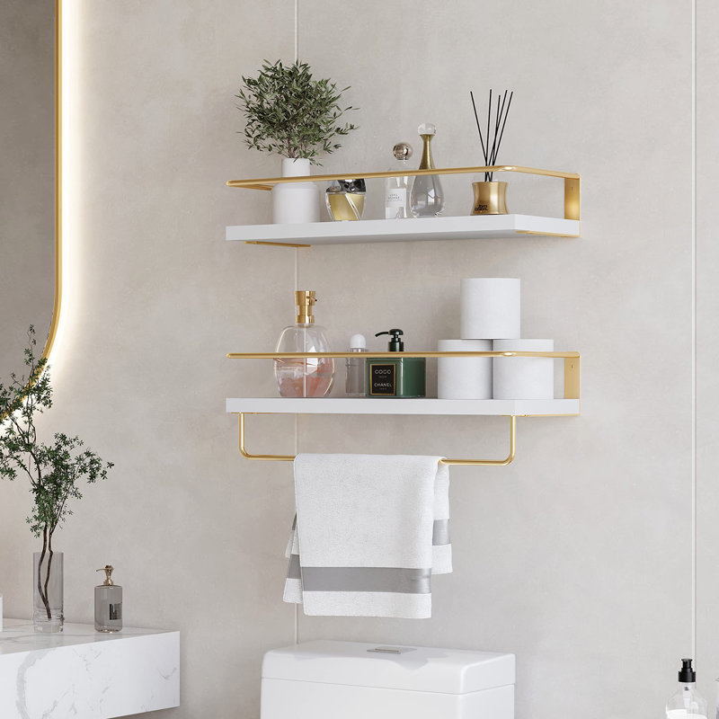 Tablette décorative 2 pièces Schock, Blanc doré