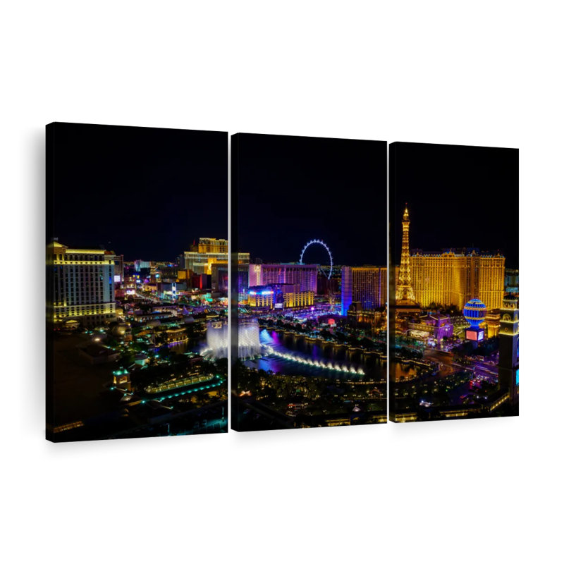 " Las Vegas " 3 - Pieces, 48" H x 74" W x 1.25" D