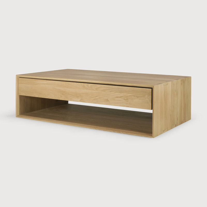 Nordic Solid Wood Coffee Table, 13.8" H x 47.2" L x 27.6" W