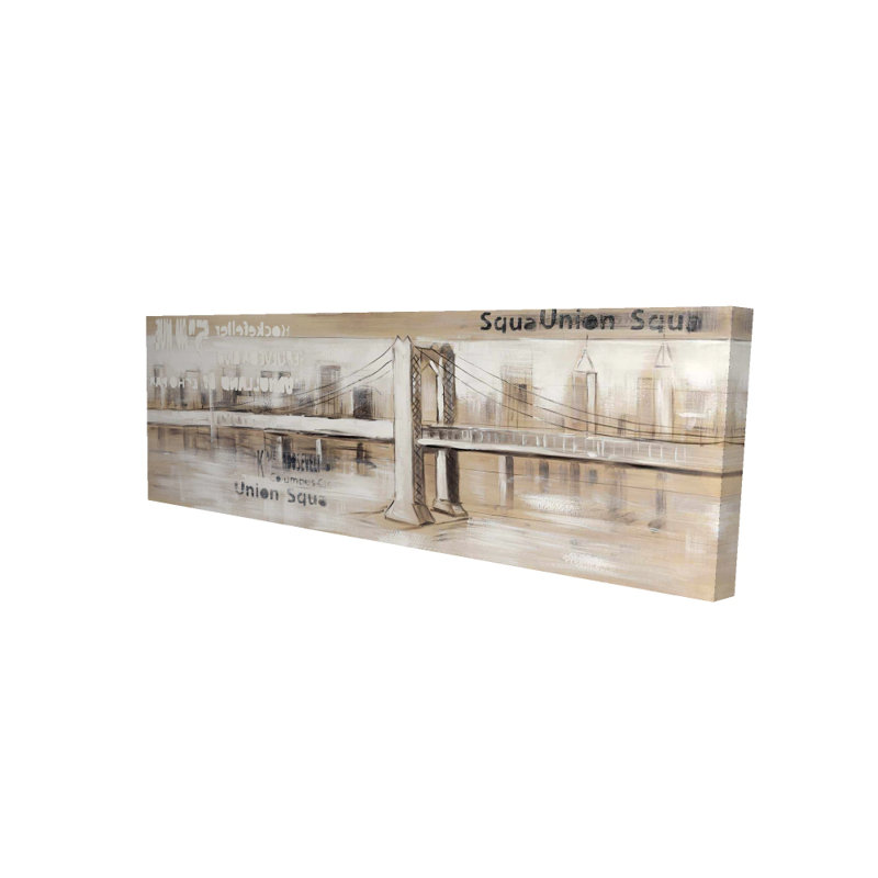 Abstract Bridge Typography Canvas - Cities Building Home Decor
