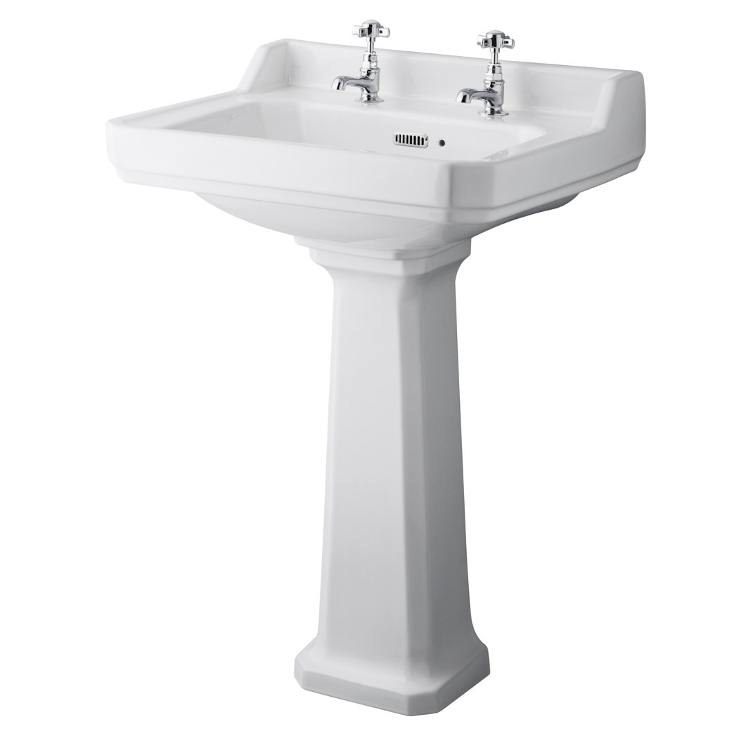 Nuie Richmond 560mm L x 450mm W White Vitreous China Rectangular Sink with Overflow