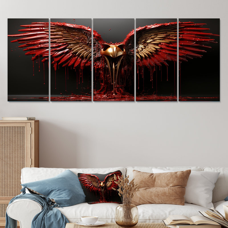 Ensemble d'œuvres d'art 5 pièces «Royal Wings», H 28 po x l 60 po