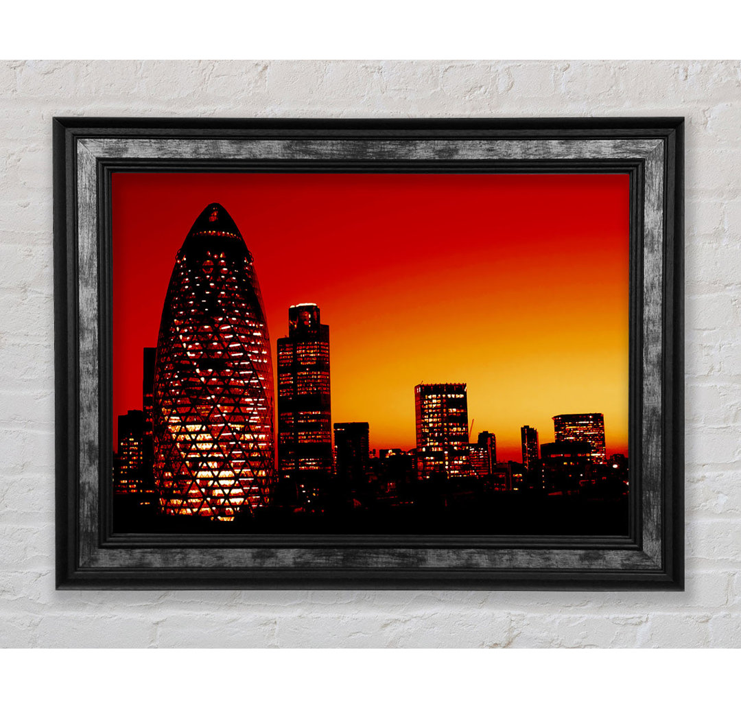 London The Gherkin Orange City - Einzelner Bilderrahmen Kunstdrucke