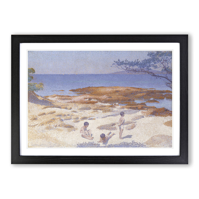 Beach at Cabasson by Henri-Edmond Cross - Picture Frame Painting, Black Framed, 36cm H x 48cm W x 2cm D