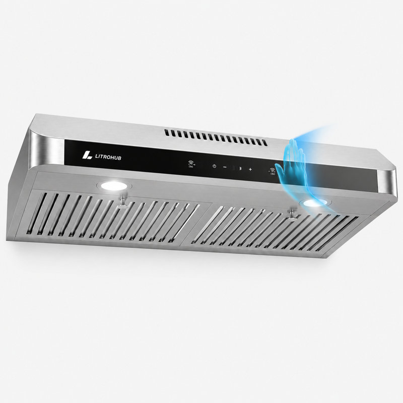 Hotte de cuisine 30 pouces sous armoire, ventilateur de cuisine à double moteur en acier inoxydable 750 CFM