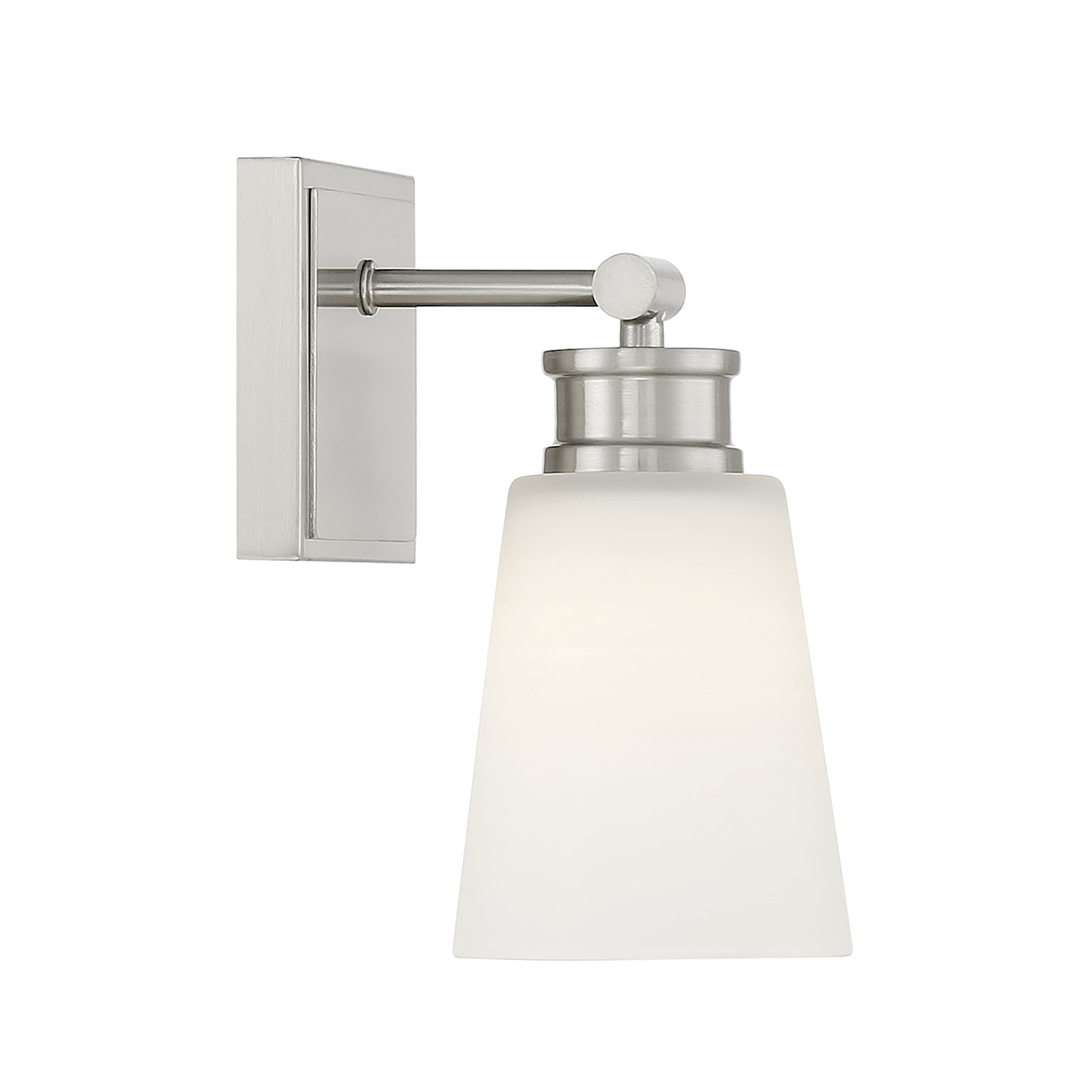 Single Light Dimmable Armed Sconce, Nickel