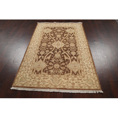 One-of-a-Kind 4' X 6' New Age Wool Area Rug in Brown