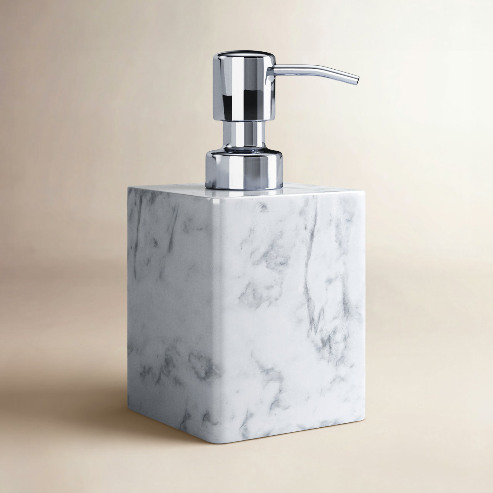 Graciela Marble Soap Dispenser, Cloud Gray