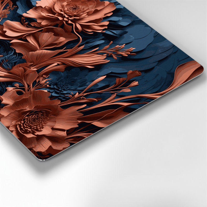 Art abstrait en métal 49 fleurs abstraites, H 12 po x l 18 po