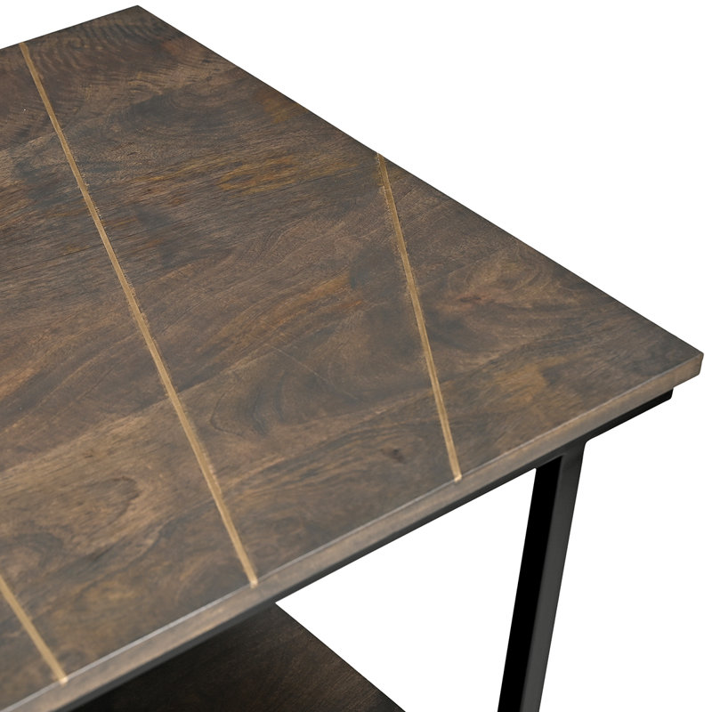 Anjanet Four Leg Coffee Table, Dark Brown Wood