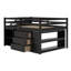 Lit mezzanine double avec bureau d'écriture rétractable et 3 tiroirs-141965294