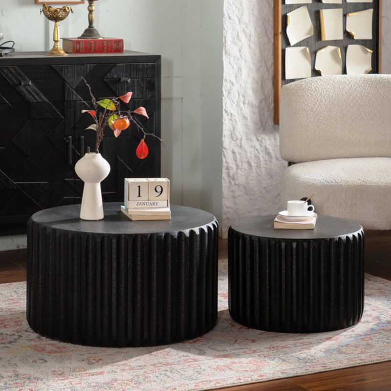Ensemble de tables basses Scalloped, Noir
