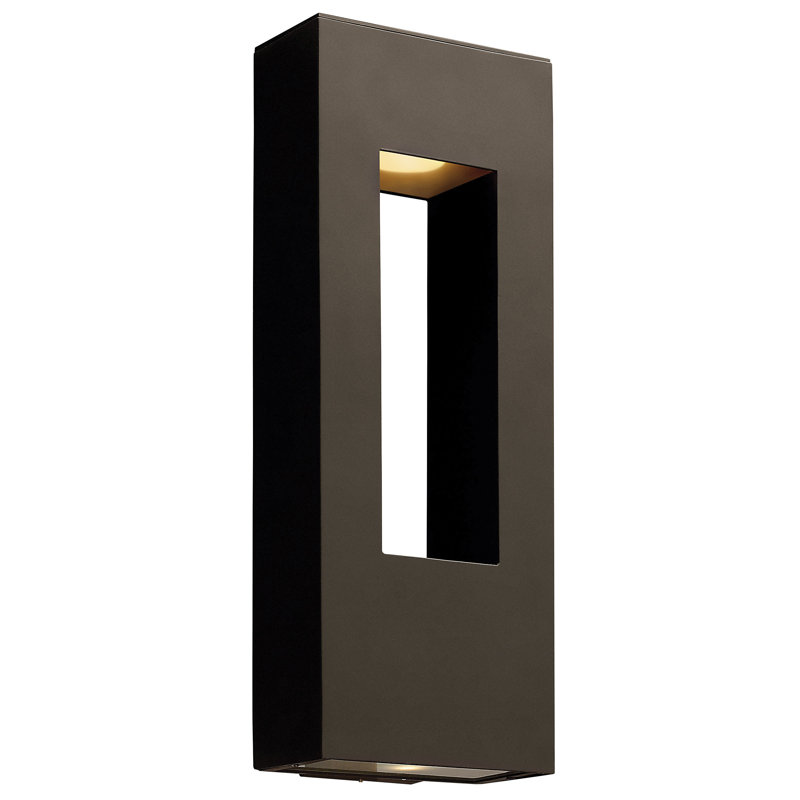 Lanterne murale d'extérieur Atlantis avec DEL intégrée, H 16 po x l 6 po, Bronze, DEL