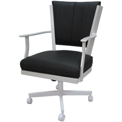 Danyael Metal Dining Caster Chair with Arms