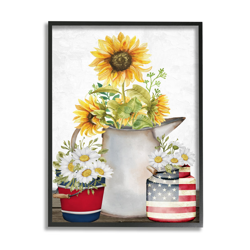 "Stupell Industries Americana Flower Bouquets", art mural sur toile par Kim Allen, H 20 po x l 16 po x P 1,5 po