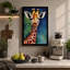 Giraffe Portrait Boho 1 Piece Wrapped Canvas Wall Art-136729304-136729300