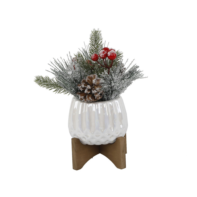 Burt Mix en céramique Cupcake sur support, Blanc