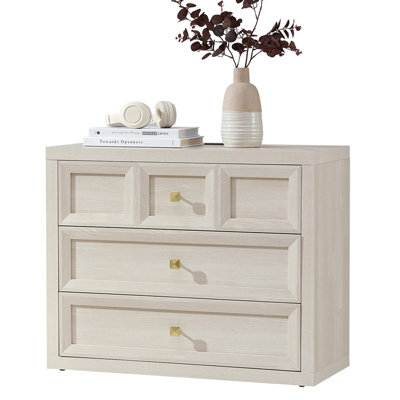Nightstand with Charging Station, 30.7" Modern Side End Table with 3 Drawers, Large King Size Bedside Table w/Storage for Bedroom, Living Room, Office