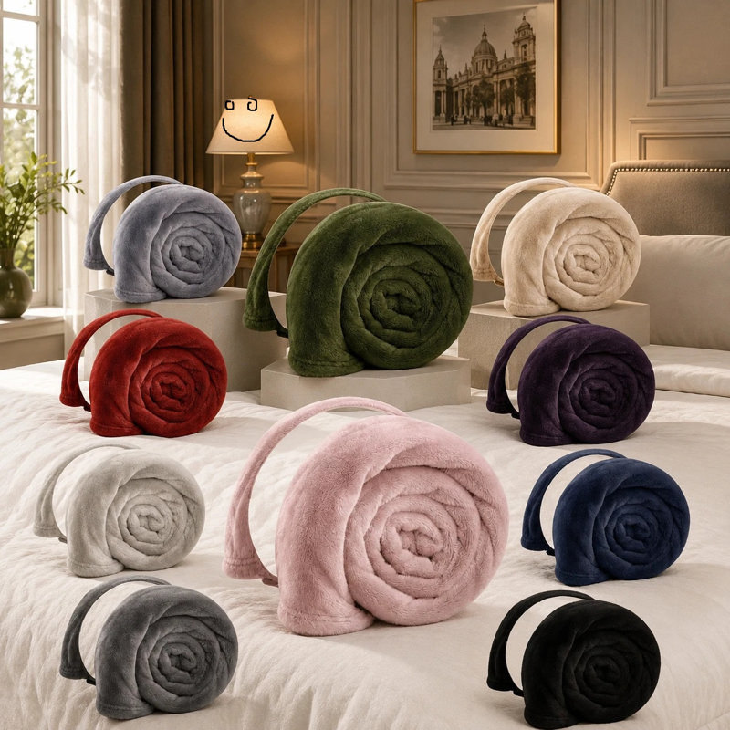 Plain Weave / Muslin Throw Blanket, 130cm W x 150cm L, Blue