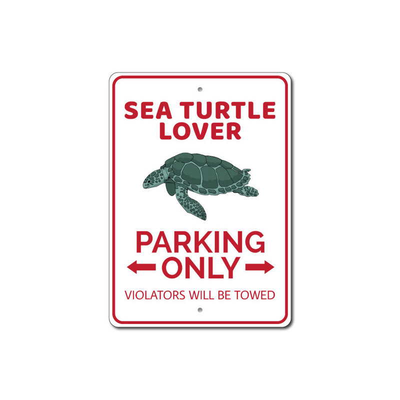 Enseigne en aluminium Sea Turtle Lover, H 18 po x l 12 po x P 0,06 po