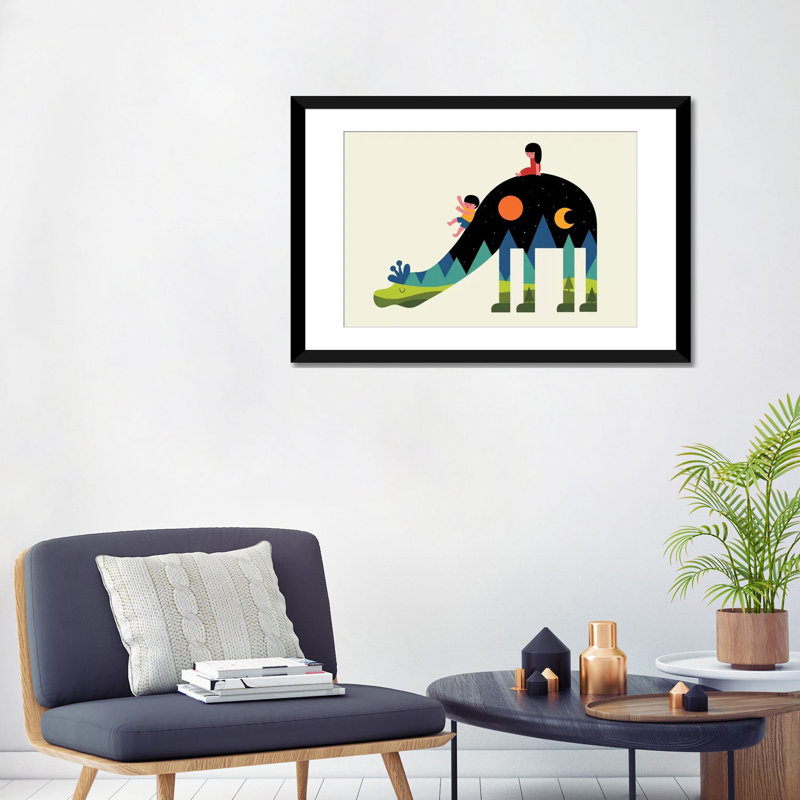 «Treanor Up and Down», art encadré, H 24 po x l 32 po x P 1 po, Blanc, Papier beaux-arts encadré noir
