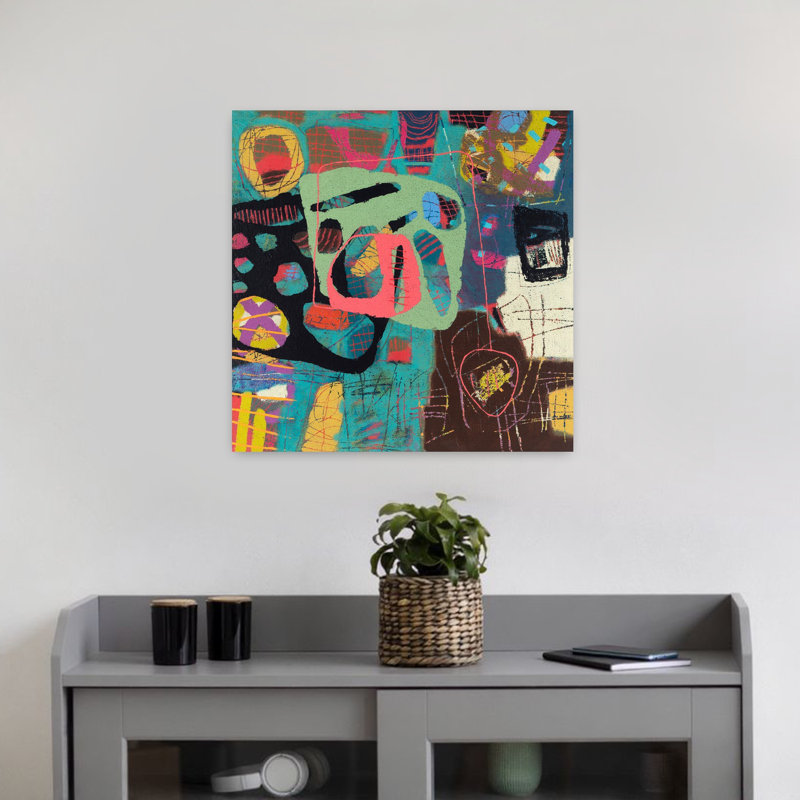 Conversations dans l'abstrait n ° 108, art contemporain abstrait, H 18 po x l 18 po