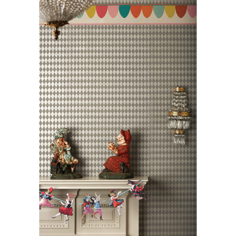 Whimsical Titania Geometric Wallpaper Roll, Cream