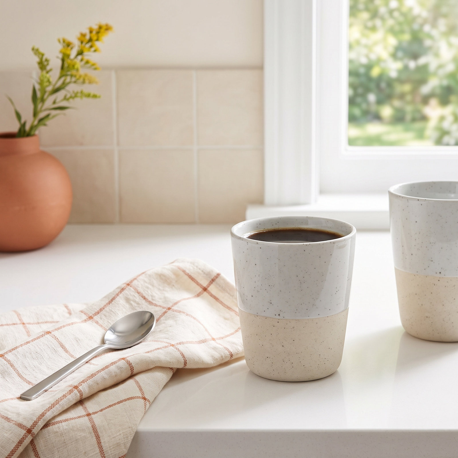 SABLO Handleless Ceramic Mug, Cloud