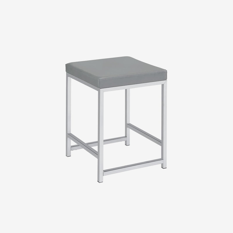 Tabouret de coiffeuse carré gris clair