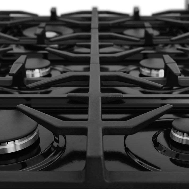 ZLINE 36" Legacy Dual Fuel Range, Black Brass Burners Stainless Steel