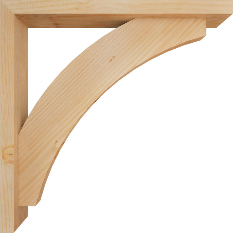 Thorton Block Bracket with Offset Brace, 26 x 26, 3 1/2"W Douglas Fir (Smooth)
