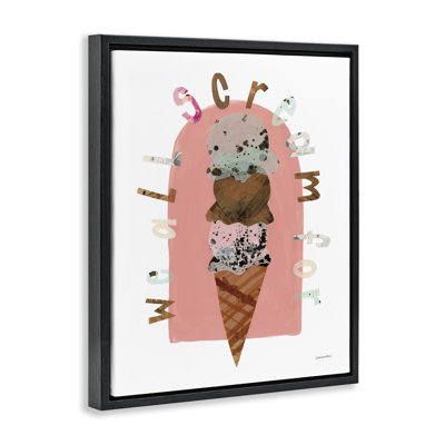  All Scream For Ice Cream Floater Canvas Wall Art by Haley Knighten
