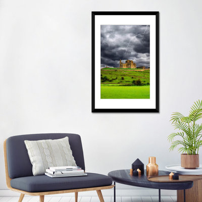 «Lightning Bolt Over Rock of Cashel, County Tipperary, Munster Province, République d'Irlande», reproduction de photo sur toile