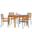 4 - Person Wood Patio Dining Set with Square Table