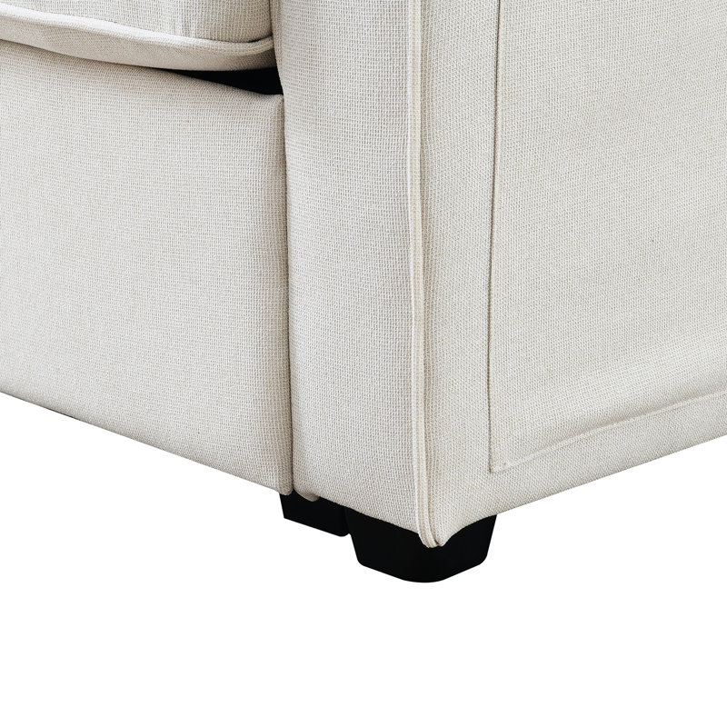 4 avec accoudoirs et 4 coussins - revêtement de 104 po, base en bois massif, pour salon, appartement, espace de travail pour canapé, structure solide, tissu absorbant, 3 choix de couleurs