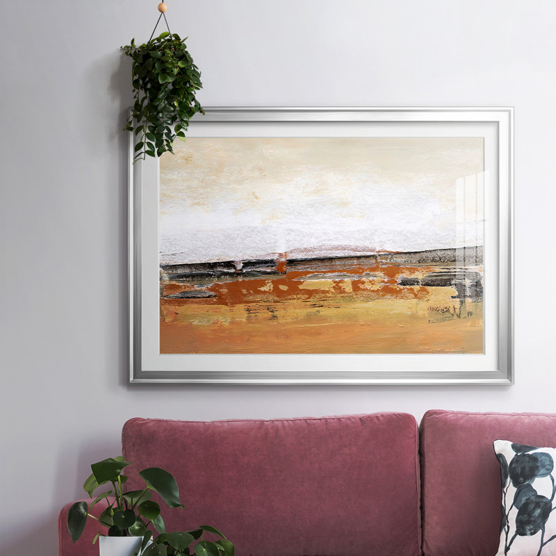Bridges Ochre III, reproduction d'art encadrée, Argent, H 27 po x l 39 po x P 1,5 po
