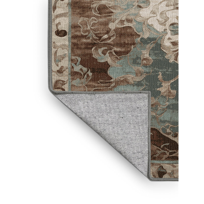 Machine Washable Gray Area Rug, Square 8'