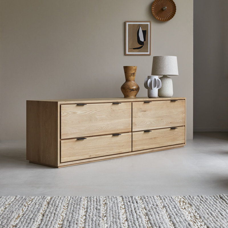 Senson Media Console, Natural Wood