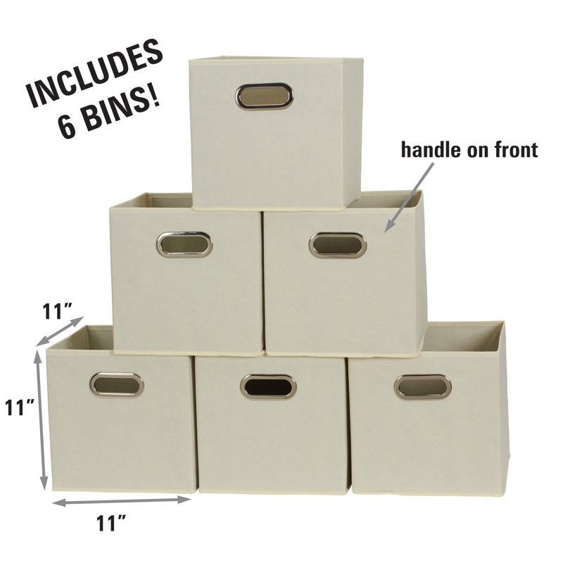 Wayfair Basics® Open Fabric Storage Bin Set, Natural