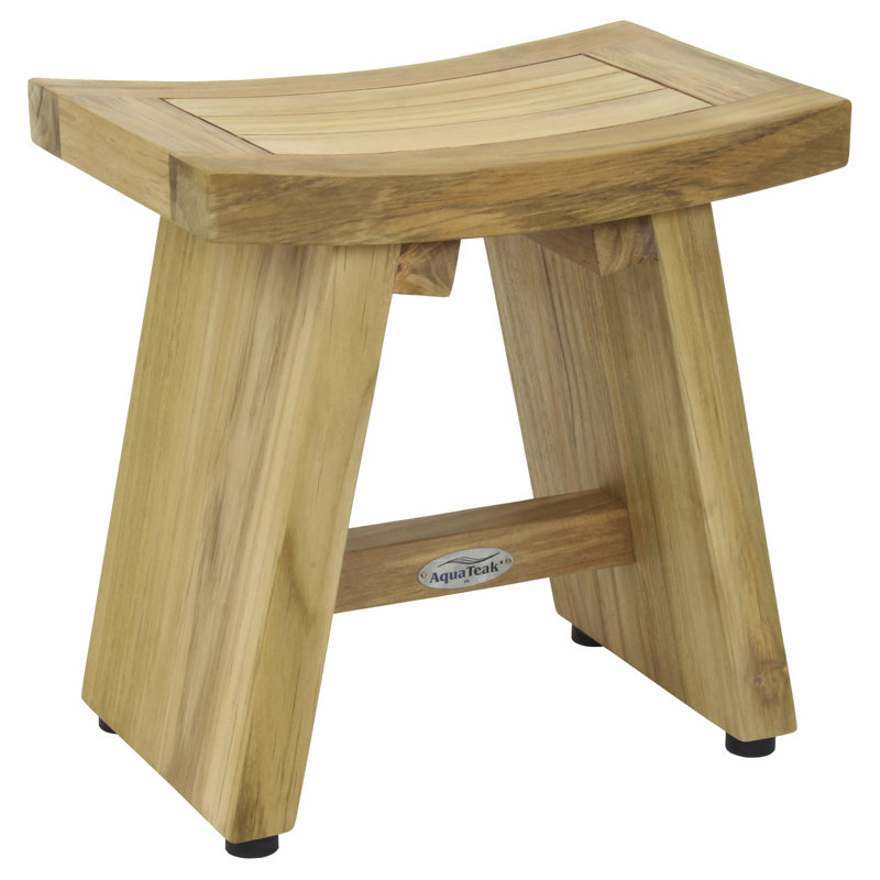 13" Asia Raw Teak Shaving & Washing Foot Rest