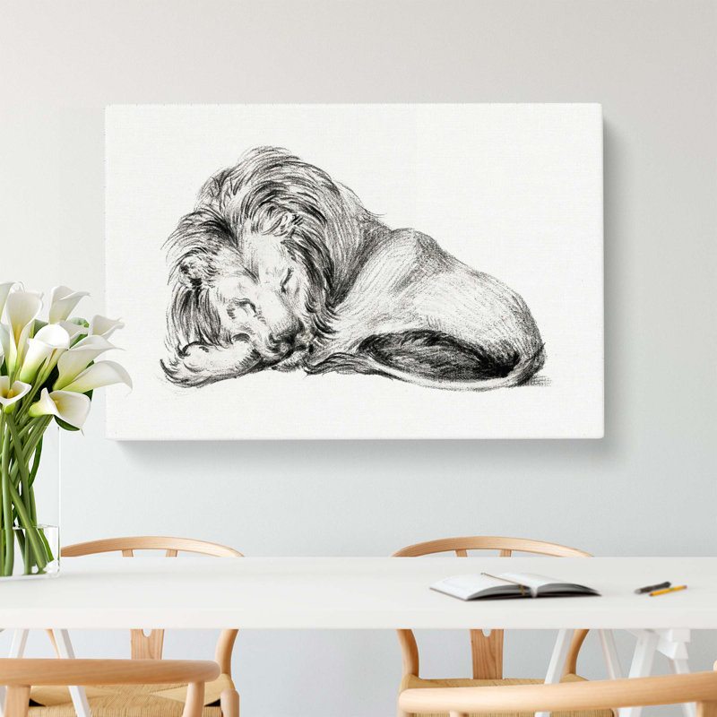 Sleeping Lion by Jean Bernard - Wrapped Canvas Print, 50cm H x 76cm W x 3cm D