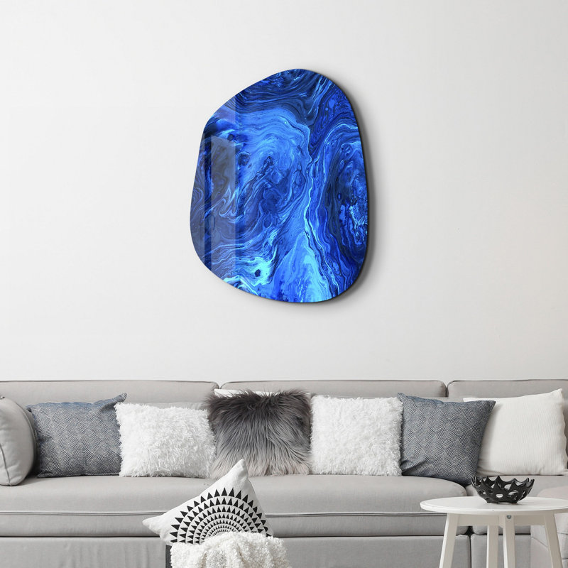 Wall Decor on Tempered Glass, 50" H x 65" W x 0.4" D
