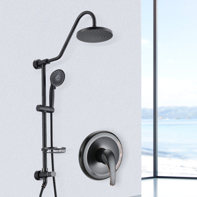 Système de douche double avec pluie de 8 po et portatif - fixation murale et utilisateur