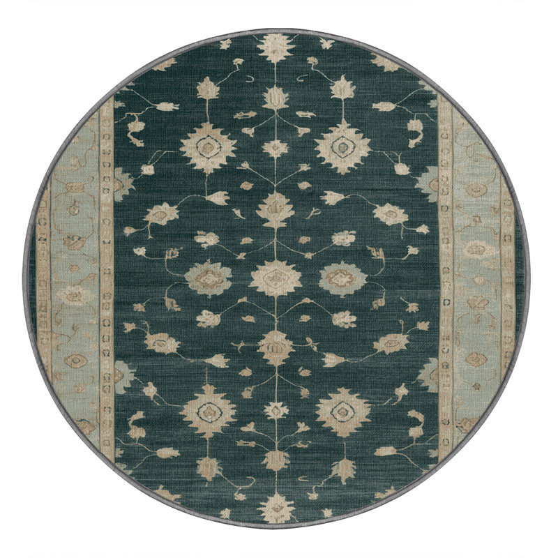 Tapis vert lavé à la machine, Rond 6 pi