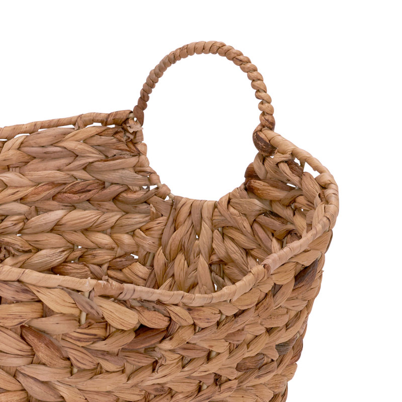 Scoop Basket with Handles, Natural - Water Hyacinth