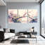 Paysage et nature, oiseaux de cerisier en fleurs, ensemble de 3 reproductions d'art sur toile-841245405