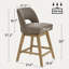 Ensemble de 4 tabourets de bar pivotants de 26 po de hauteur, siège rembourré en polyester sur structure en bois massif-1920880862-1920880857-1926002408